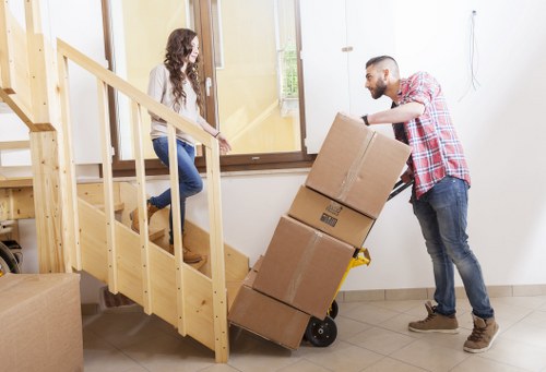 Team packing household goods for a move